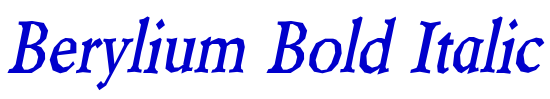 Berylium Bold Italic लिपि