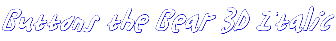 Buttons the Bear 3D Italic लिपि