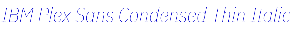 IBM Plex Sans Condensed Thin Italic लिपि