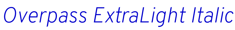 Overpass ExtraLight Italic लिपि