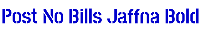 Post No Bills Jaffna Bold लिपि