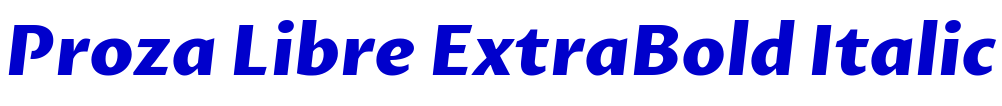 Proza Libre ExtraBold Italic लिपि