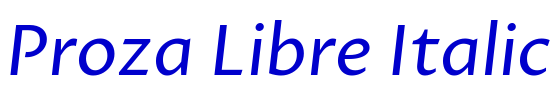 Proza Libre Italic लिपि