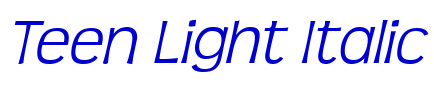 Teen Light Italic लिपि